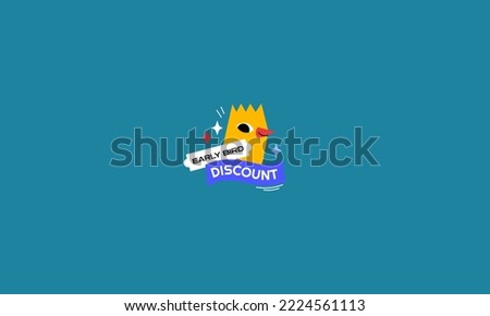 early bird discount vector illustration flat design