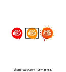 Early bird discount vector special offer sale icon set. Early bird icon cartoon promo sign banner.