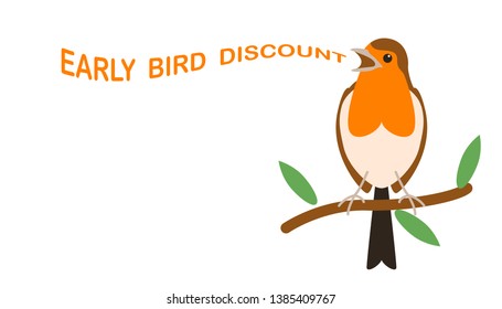 Early Bird Discount.poster Design,flat Style,vector Illustration