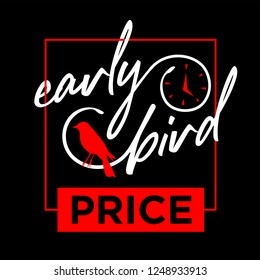 Early Bird Handwritten Lettering, Vector