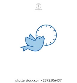 Early Bird Symbol, Vektorgrafik einzeln auf weißem Hintergrund