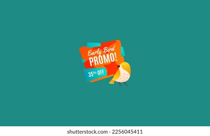 early bird label vector illustration flat design