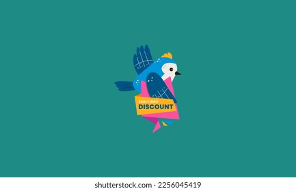 early bird label vector illustration flat design
