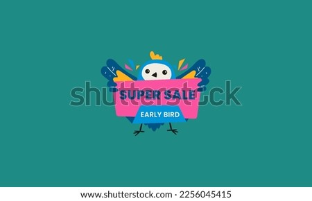 early bird label vector illustration flat design