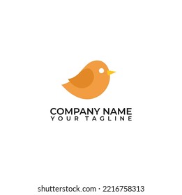 Early Bird Logo. Orange Bird, Isolated On The Light Background