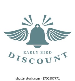 Early bird offer announce icon isolated on white background