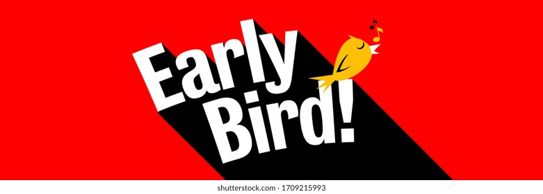 Early bird on red background