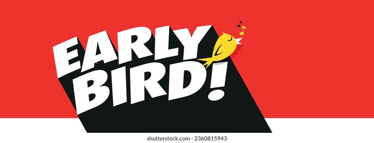 Early bird on a red background