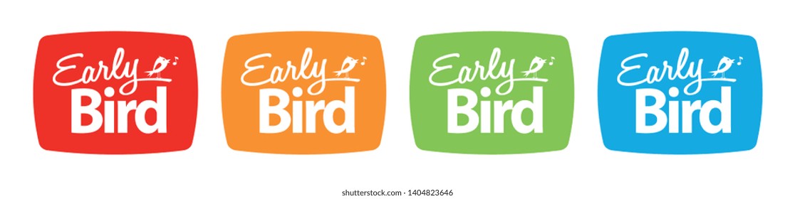 Early Bird On, Red, Yellow, Green And Blue Background