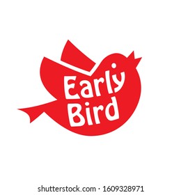 Early bird red icon. Clipart image isolated on white background