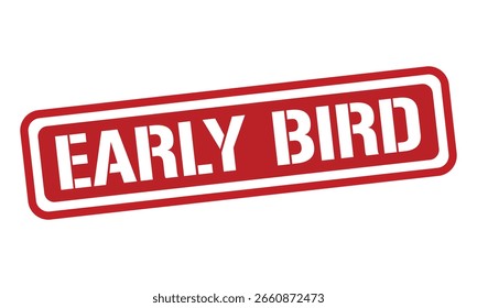 EARLY BIRD Vector de texto de sello rojo, sello de goma