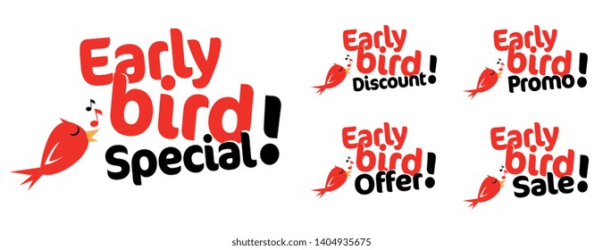 Early bird sale, special, promo, discount and offer