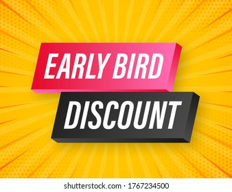 Early Bird Special Discount Sale. Discount Offer Price Sign. Modern Promotion Template. Sale Tag. Vector Stock Illustration.