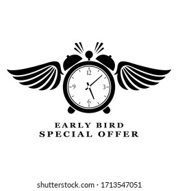 Early Bird Special Offer Abstract Pictogram On White Background