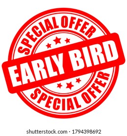 Early Bird Special Offer Label On White Background