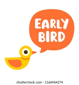 Early Bird Vector Hand Drawn Speech Stock Vector (Royalty Free ...