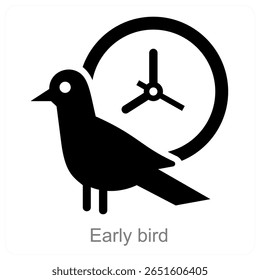 Diseño de concepto de icono de Vector Early Bird