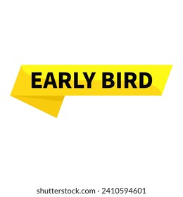 Early Bird Yellow Rectangle Ribbon Shape For Information Announcement Promotion Business Marketing Social Media
