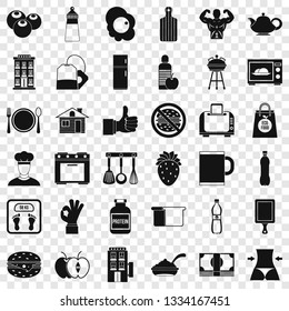 Early breakfast icons set. Simple style of 36 early breakfast vector icons for web for any design