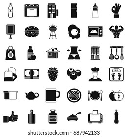 Early breakfast icons set. Simple style of 36 early breakfast vector icons for web isolated on white background
