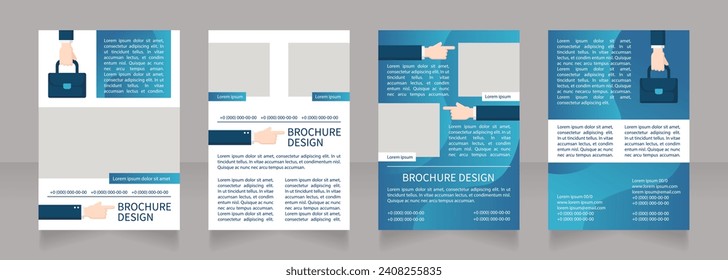 Early career opportunity for students blank brochure layout design. Vertical poster template set with empty copy space for text. Premade corporate reports collection. Editable flyer 4 paper pages