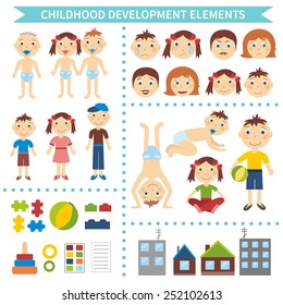 Early Childhood Development Elements Infographic Design Stock Vector Early Childhood Development Elements Infographic Design Stock Vector