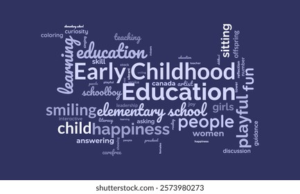 Early Childhood Education word cloud template. Early Childhood Education concept vector tagcloud background.