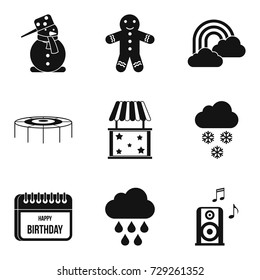 Early childhood icons set. Simple set of 9 early childhood vector icons for web isolated on white background