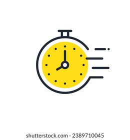 Material de ilustración de icono del vector simple del reloj