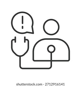 Früherkennungssymbol im Liniendesign. Onkologie-Screening, Diagnose, Krebsbewusstsein, Pathologie, Behandlung, Prävention auf weißem Hintergrund Vektor. Krebsfrüherkennung - editierbares Schlaganfallsymbol