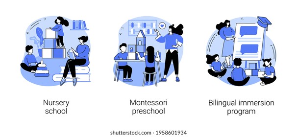 Early education abstract concept vector illustrations.