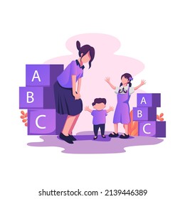 early education vector flat illustration design