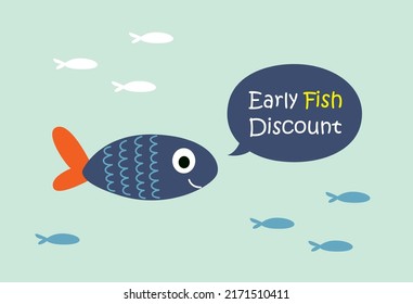 Frühfisch-Discount-Poster, Vektorgrafik
