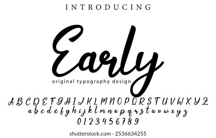 Early Font Stylish brush painted an uppercase vector letters, alphabet, typeface