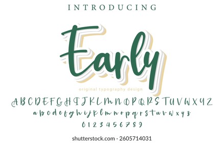Early Font Stylish brush painted an uppercase vector letters, alphabet, typeface