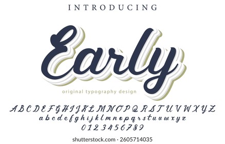 Early Font Stylish brush painted an uppercase vector letters, alphabet, typeface
