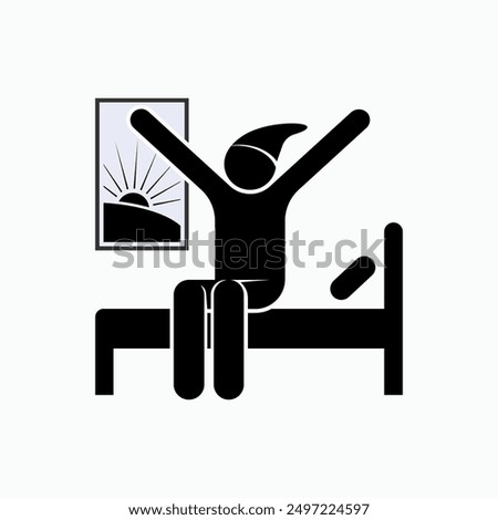 Early Icon. Awake, Wake Up. Morning, Beginning Symbol.           
