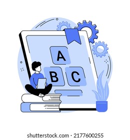Early learning app abstract concept vector illustration. Preschool application, early education platform, child learning routine, studying software, kid development mobile app abstract metaphor.