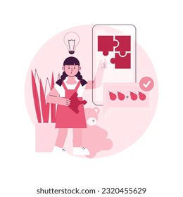 Early learning app abstract concept vector illustration. Preschool application, early education platform, child learning routine, studying software, kid development mobile app abstract metaphor.