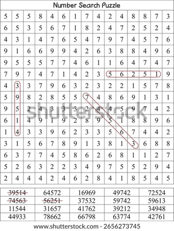 Early Learning Number Puzzle Grid for Kids,
Number Finding Worksheet for Preschool Learning