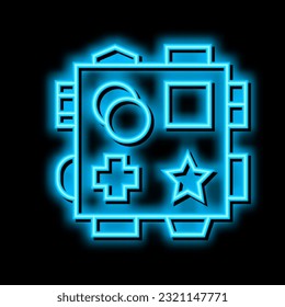 early learning toys neon light sign vector. early learning toys illustration