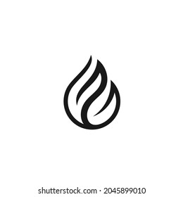 Early Letters FG Silhouette Fire Drops Oil Leaves Abstract Logo Design