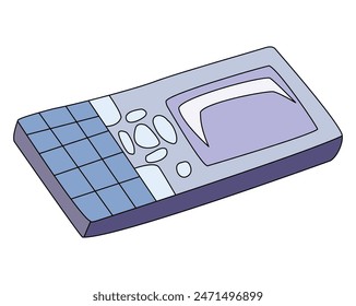 Early mobile phone isolated on white background