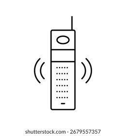 Vector temprano del icono de la línea de la red del teléfono móvil. Muestra temprana de la red del teléfono móvil. Ilustración negra aislada del símbolo del contorno