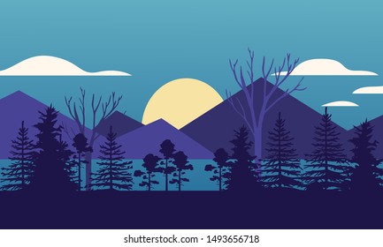 Early morning landscape background vector