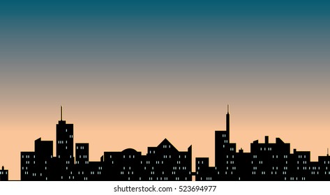 Early morning sky over city
vector illustration