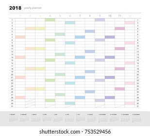 Early Planner 2018 Calendar Companies Private Stock Vector (royalty 