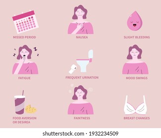 Early Pregnancy Symptoms Concept Illustration.