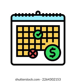 early repayment color icon vector. early repayment sign. isolated symbol illustration