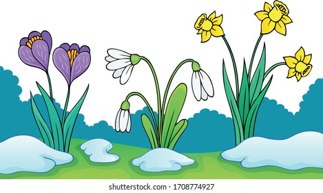 Early spring flowers theme image 2 - eps10 vector illustration.